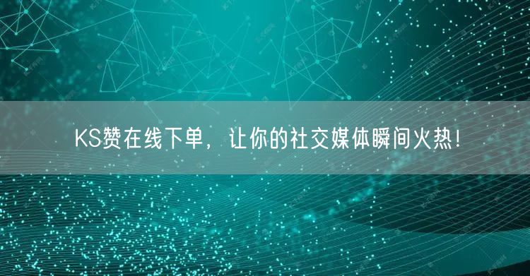 KS赞在线下单，让你的社交媒体瞬间火热！