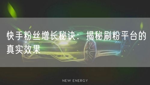 快手粉丝增长秘诀：揭秘刷粉平台的真实效果