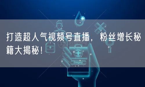 打造超人气视频号直播，粉丝增长秘籍大揭秘！
