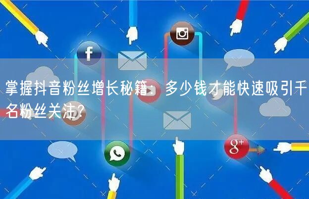 掌握抖音粉丝增长秘籍：多少钱才能快速吸引千名粉丝关注？