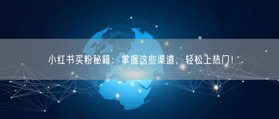 小红书买粉秘籍：掌握这些渠道，轻松上热门！